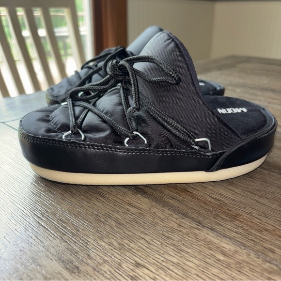 Moon Boot Black Mules Sleek Slip-On Comfort - Picture 7 of 11